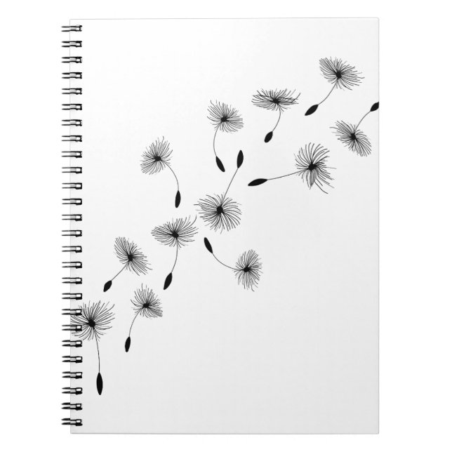 Carnet Dandelions volants Dandelion graines Vent Fleur (Devant)