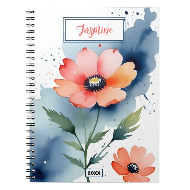 Carnet Danse de coquelicot aquarelle (Devant)