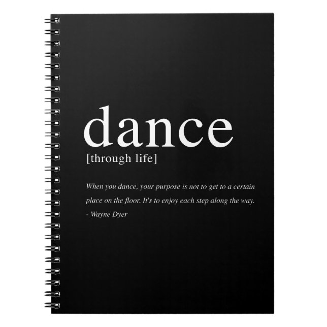 Carnet Danse par la vie, citation inspirée (Devant)