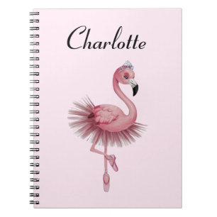 Carnet Danseur de ballet Flamant rose personnalisé