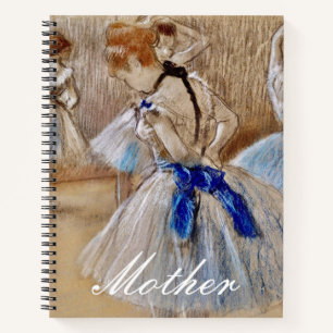 Carnet Danseuse de Dega avec ruban bleu