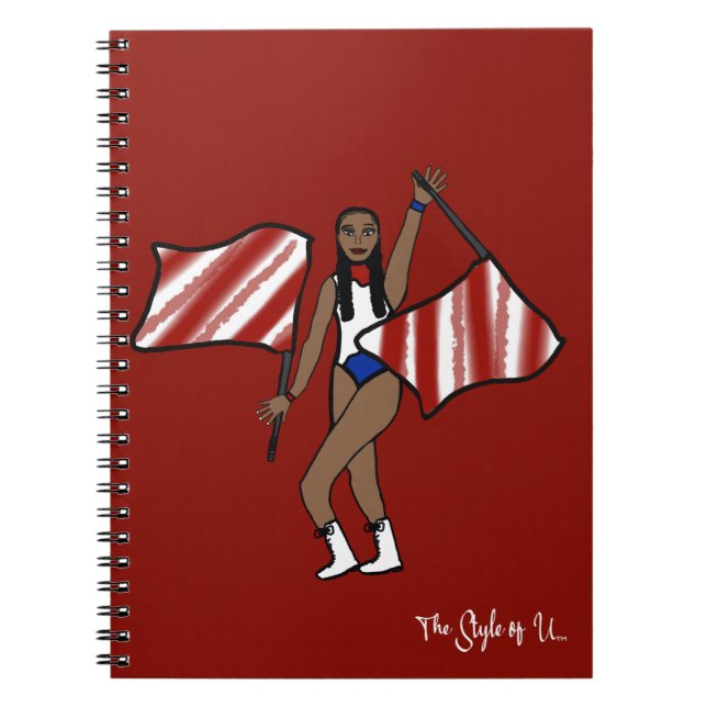 Carnet Danseuse de drapeau blanc rouge /bleu Accent F (Devant)