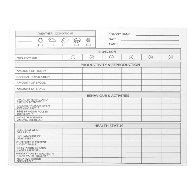 carnet d'apiculture - Miel Bee Farming Tracker (Devant)