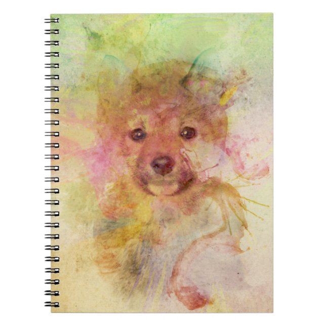 Carnet d'aquarelle de chiot de Shiba Inu (Devant)