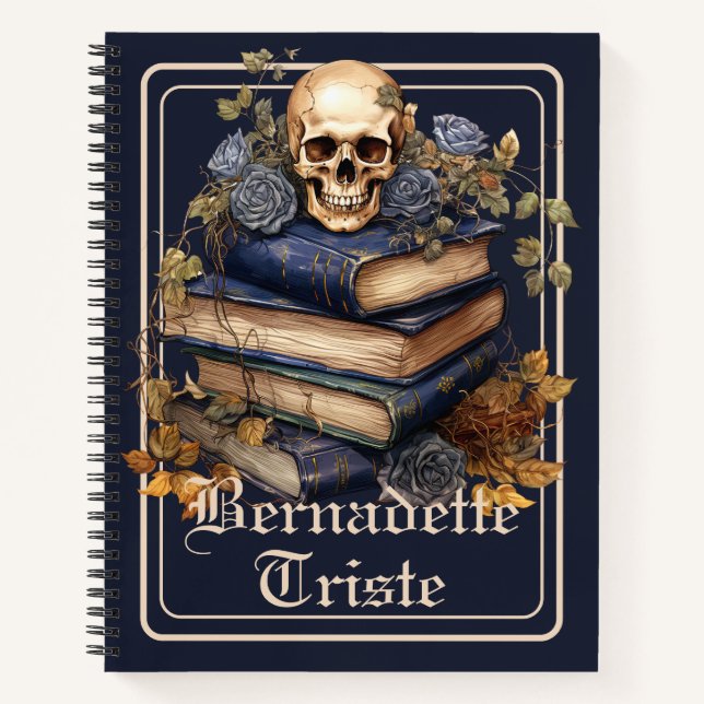 Carnet Dark Academia Skull Book Nom esthétique Sentiment (Devant)