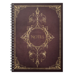 Carnet Dark Academia Vintage Scrollwork Book Cover