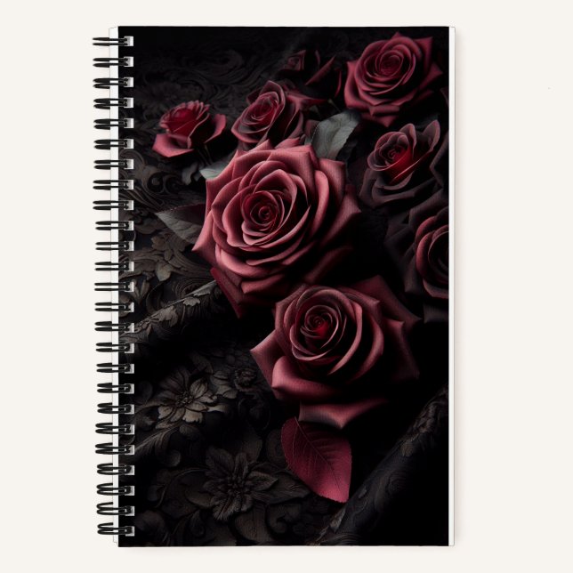 Carnet Dark Goth Pink Rose & Black Brocade (Recto)