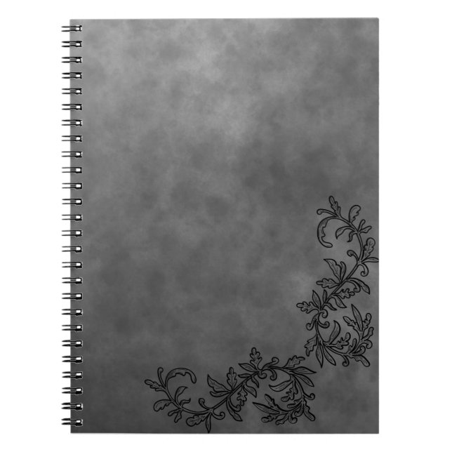 Carnet Dark Grey & Black Accent Notebook Chic Minimalist (Devant)