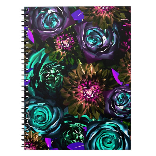 Carnet Dark Wonderland Gras Glamor Floral Fleurs (Devant)