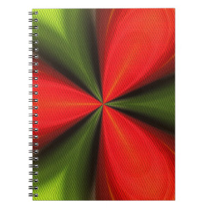 Carnet D'Art Abstrait De Formes Rouge Et Vert
