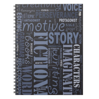 Carnet d'art du mot de l'auteur bleu de fiction
