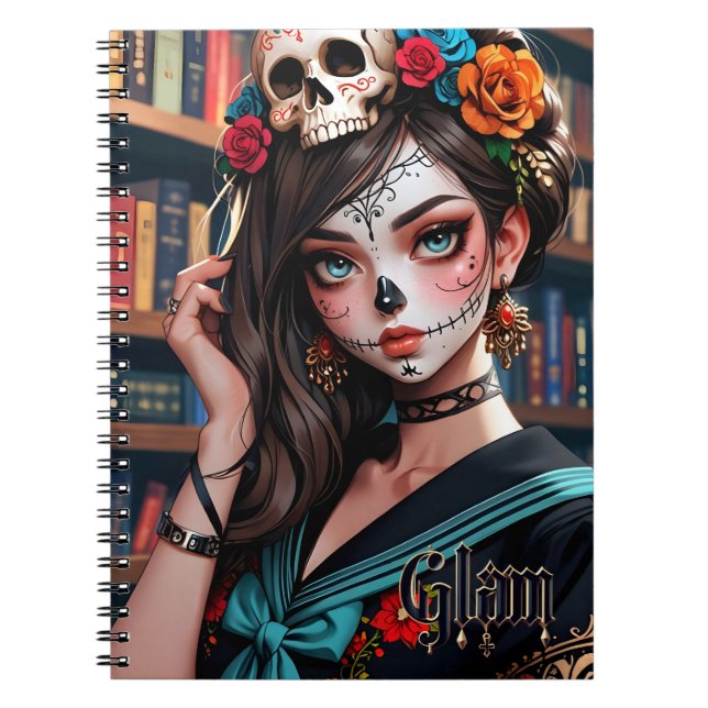 Carnet d'art pour filles glam crâne de l'Anime fra (Devant)