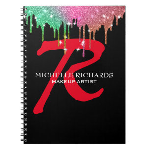 Carnet d'artiste de maquillage noir et rouge Monog