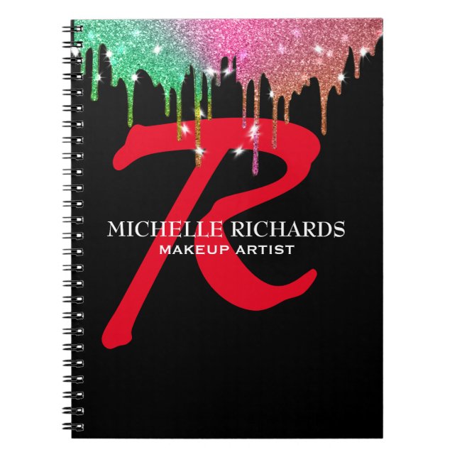 Carnet d'artiste de maquillage noir et rouge Monog (Devant)