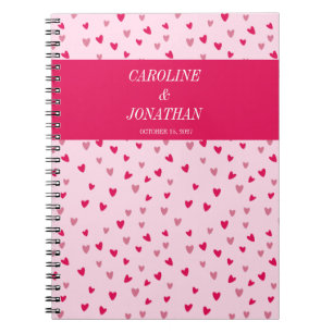 Carnet Date de mariage coeurs roses Cadeau personnalisé m