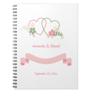 Carnet Date Mariage personnalisé de deux coeurs