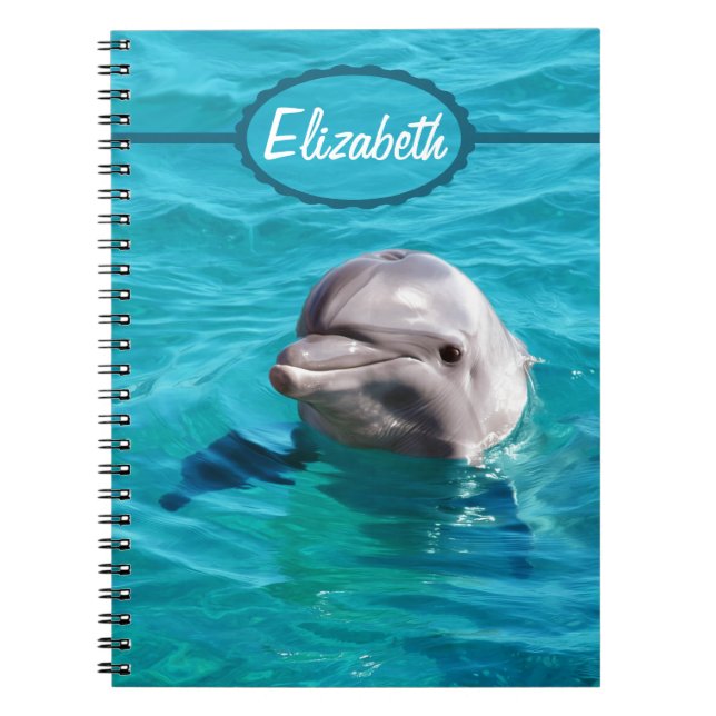 Carnet Dauphin en photo de l'eau bleue (Devant)