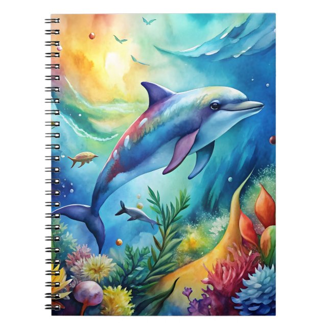 Carnet Dauphin peint (Devant)