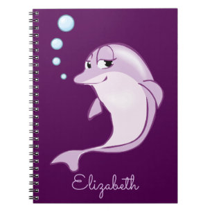Carnet Dauphin pourpre mignon personnalisé