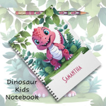 Carnet d'aventure Dinosaure Rose pour enfants