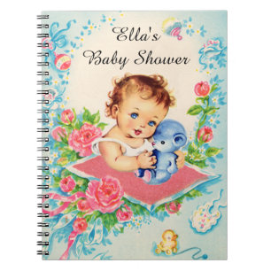 Carnet de Baby shower vintage bébé fille