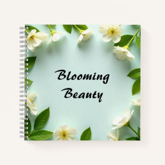 Carnet de beauté florissante avec design floral bl