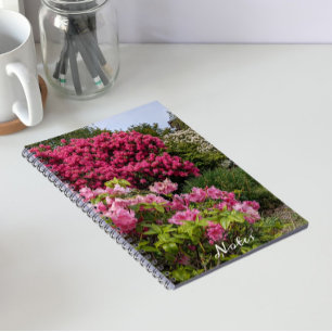 Carnet De belles fleurs de rhododendron rose