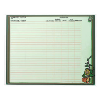 Carnet de bord de plantation de jardin