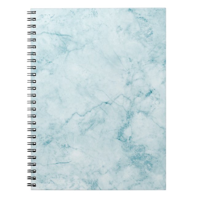 Carnet de bord en spirale de marbre bleu (Devant)