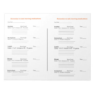 Carnet de bord quotidien pour diabétiques