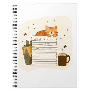 Carnet de café pour chat d'étude