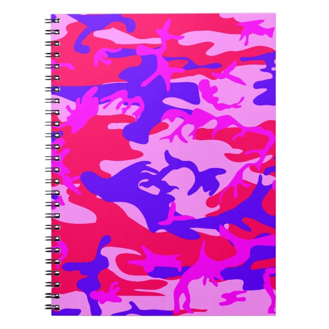 Carnet de camouflage rose et bleu clair (Devant)