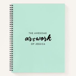 Carnet de carnet de croquis d'artiste vert Mint