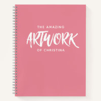 Carnet de carnet de croquis de l'artiste rose Mono