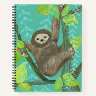 Carnet de carnet de croquis Jungle Sloth Spiral