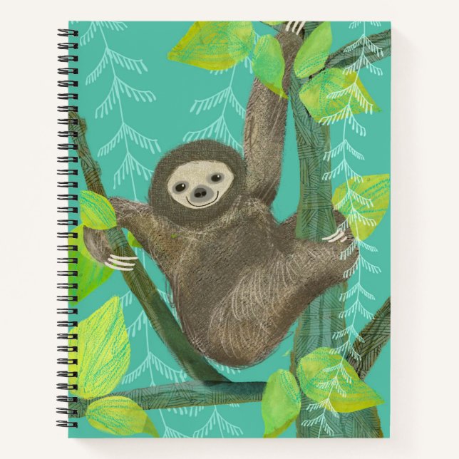 Carnet de carnet de croquis Jungle Sloth Spiral (Devant)