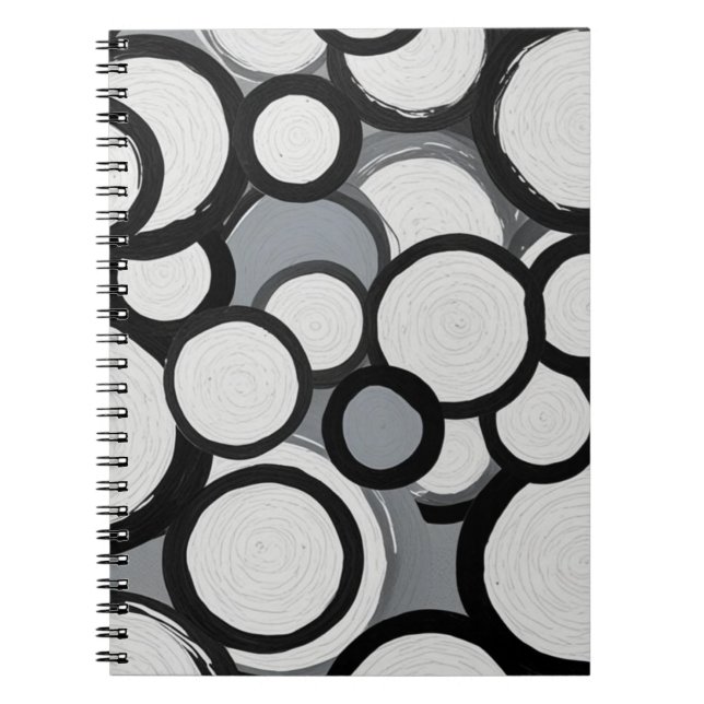 Carnet de cercles monochromes rétro (Devant)