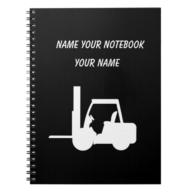 Carnet de chariot élévateur noir et blanc personna (Devant)