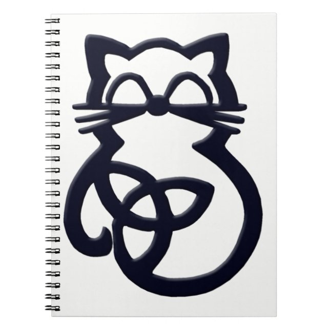 Carnet de chat celtique de noeud de trinité noire (Devant)