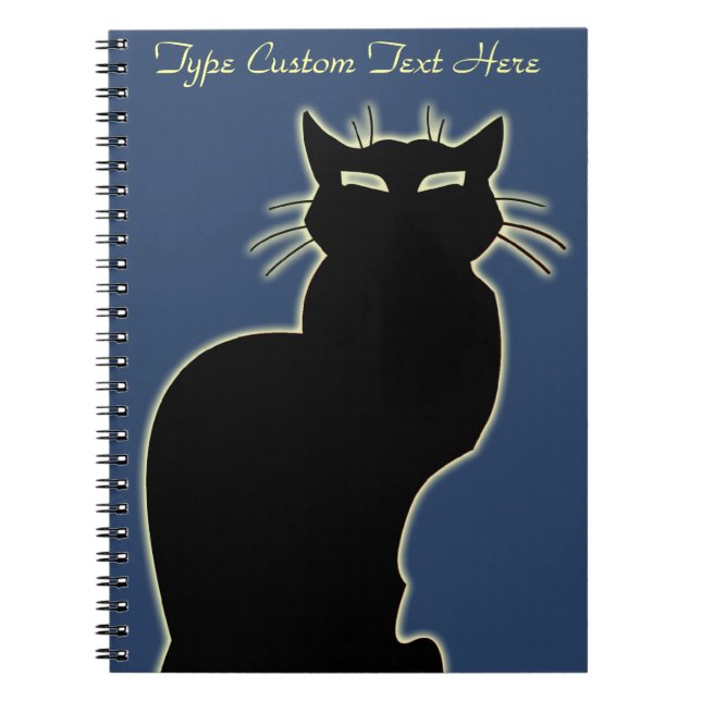 Carnet de chat noir Carnet d'art de chat personnal (Devant)