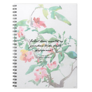 Carnet de citation de roses d'aquarelle de Jane