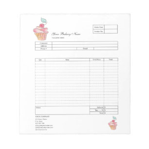 Carnet de commande de facturation de boulangerie d