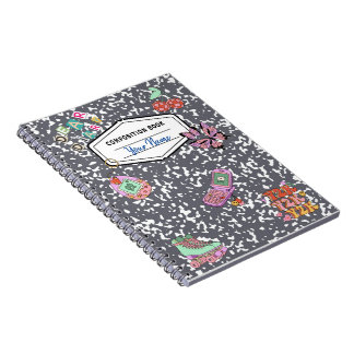Carnet de composition gris rétro Y2K