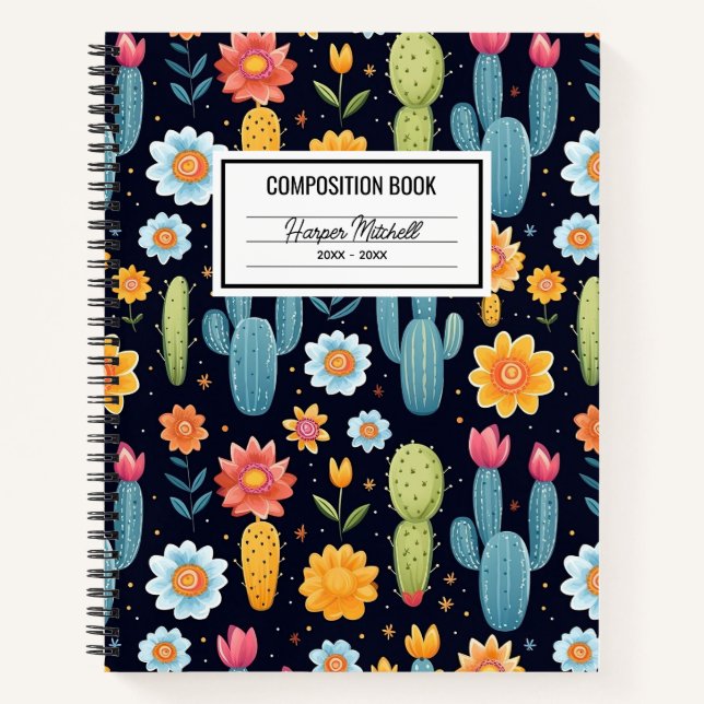 Carnet de composition Motif de Cactus (Devant)