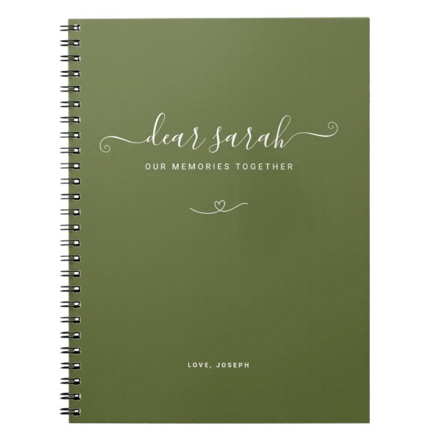 Carnet de conservation de mémoire en couple vert d (Devant)