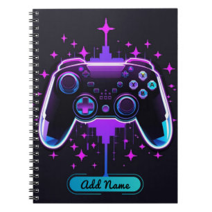 Carnet de contrôleur Neon Gamer (nom modifiable)