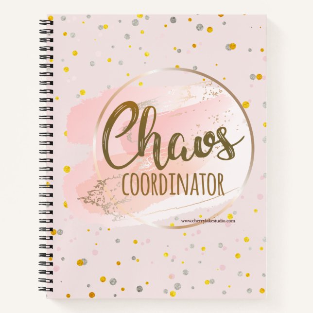 Carnet de coordination du chaos rose et or (Devant)