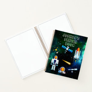 Carnet de croquis amusant astronaute collage