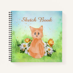 Carnet De Croquis De Chat Orange Adorable Pour Enf
