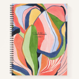 Carnet de croquis doodle peinture abstraite aquare